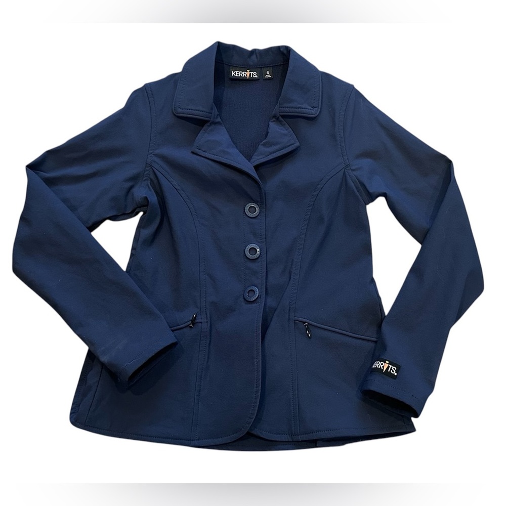 Kerrits Kids Stretch Competitor Show Coat Navy Sz Small Equestrian